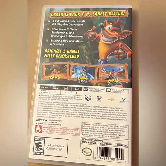 Crash Bandicoot N. Sane Trilogy for Nintendo Switch - Picture 2 of 3